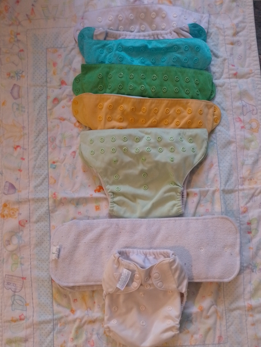 BumGenius Snap-Closure Reusable Training Diaper Covers Newborn + Liners